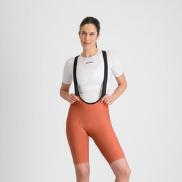 SPORTFUL Cyklistické nohavice krátke s trakmi - PULSE - oranžová