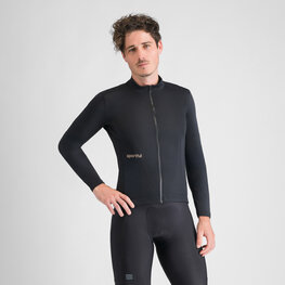 SPORTFUL Cyklistický dres s dlhým rukávom zimný - CLASSIC THERMAL - čierna