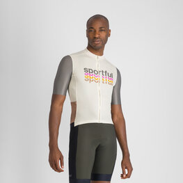 SPORTFUL Cyklistický dres s krátkym rukávom - SUPERGIARA 2 - ivory/šedá