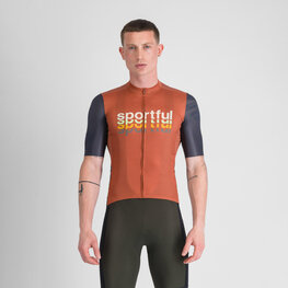 SPORTFUL Cyklistický dres s krátkym rukávom - SUPERGIARA 2 - oranžová/modrá
