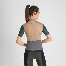 SPORTFUL Cyklistický dres s krátkym rukávom - SUPERGIARA LOGO 2 - hnedá/zelená