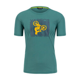 KARPOS Cyklistické tričko s krátkym rukávom - VAL FEDERIA - zelená/žltá