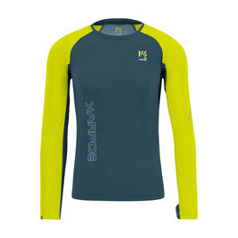 KARPOS Cyklistické tričko s dlhým rukávom - LAVAREDO - zelená/žltá