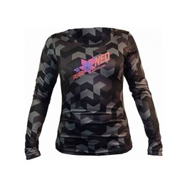 HAVEN Cyklistický dres s dlhým rukávom letný - PEARL NEO LONG - čierna/ružová