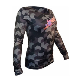 HAVEN Cyklistický dres s dlhým rukávom letný - PEARL NEO LONG - čierna/ružová