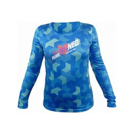 HAVEN Cyklistický dres s dlhým rukávom letný - PEARL NEO LONG - modrá/ružová