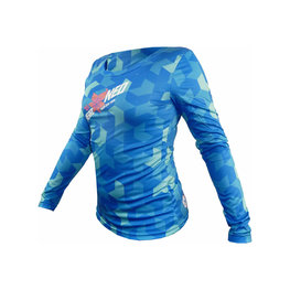 HAVEN Cyklistický dres s dlhým rukávom letný - PEARL NEO LONG - modrá/ružová