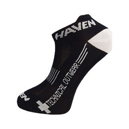 HAVEN Cyklistické ponožky členkové - SNAKE SILVER NEO 2PAK - čierna/biela