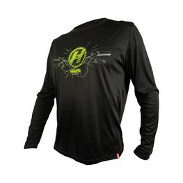 HAVEN Cyklistický dres s dlhým rukávom letný - NAVAHO II LONG - čierna/zelená