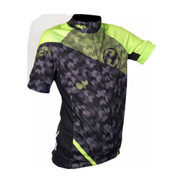 HAVEN Cyklistický dres s krátkym rukávom - SINGLETRAIL KID - čierna/zelená