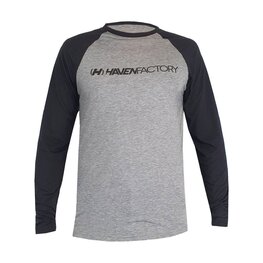 HAVEN Cyklistický dres s dlhým rukávom letný - FACTORY TRAIL - čierna/šedá