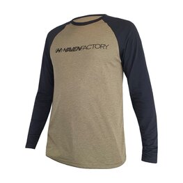 HAVEN Cyklistický dres s dlhým rukávom letný - FACTORY TRAIL - čierna/hnedá