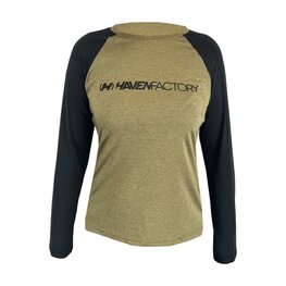 HAVEN Cyklistický dres s dlhým rukávom letný - FACTORY TRAIL W - hnedá/čierna