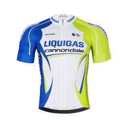 BONAVELO Cyklistický dres s krátkym rukávom - LIQUIGAS CANNONDALE - modrá/zelená/biela