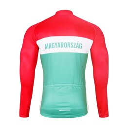 BONAVELO Cyklistický dres s dlhým rukávom zimný - HUNGARY WINTER - červená/zelená