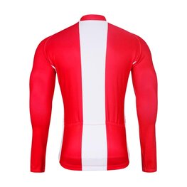 BONAVELO Cyklistický dres s dlhým rukávom zimný - POLAND WINTER - červená/biela