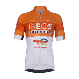 BONAVELO Cyklistický dres s krátkym rukávom - INEOS GRENADIERS KID 2026 - biela/oranžová