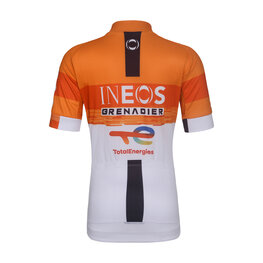 BONAVELO Cyklistický dres s krátkym rukávom - INEOS GRENADIERS KID 2026 - biela/oranžová