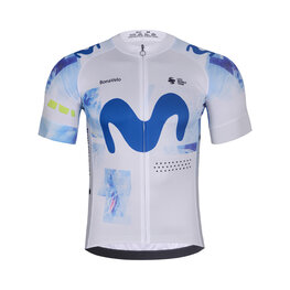 BONAVELO Cyklistický dres s krátkym rukávom - MOVISTAR 2026 - biela/modrá