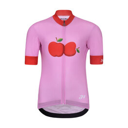 HOLOKOLO Cyklistický dres s krátkym rukávom - FRUIT - ružová/červená