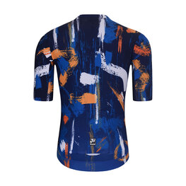 HOLOKOLO Cyklistický dres s krátkym rukávom - STROKES - oranžová/modrá