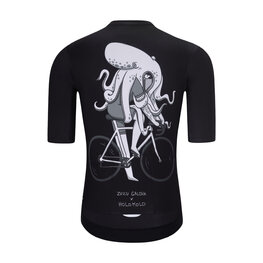 HOLOKOLO Cyklistický dres s krátkym rukávom - OCTOPUS - čierna/biela