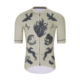 HOLOKOLO Cyklistický dres s krátkym rukávom - CRUST - ivory/čierna