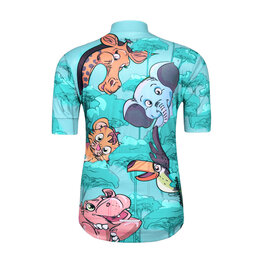 HOLOKOLO Cyklistický dres s krátkym rukávom - SAFARI - tyrkysová/viacfarebná