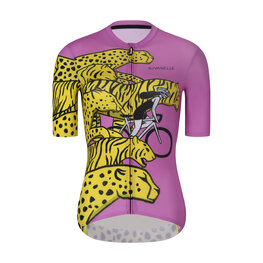 RIVANELLE Cyklistický dres s krátkym rukávom - CHEETAH - žltá/ružová