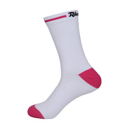 RIVANELLE Cyklistické ponožky klasické - COMPETE - biela/ružová
