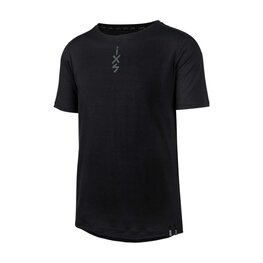 IXS Cyklistický dres s krátkym rukávom - FLOW MERINO - čierna