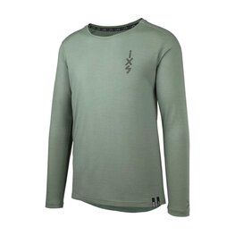 IXS Cyklistický dres s dlhým rukávom letný - FLOW MERINO LS - zelená