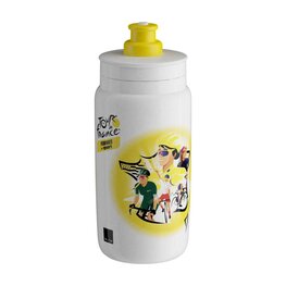 ELITE Cyklistická fľaša na vodu - FLY TOUR DE FRANCE FAMMES 550 - biela/žltá