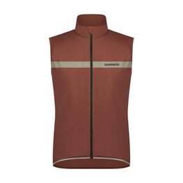 SHIMANO Cyklistická vesta - EVOLVE WIND INSULATED - hnedá
