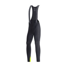 GORE Cyklistické nohavice dlhé s trakmi - C3 THERMO - čierna/žltá