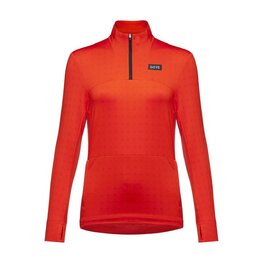GORE Cyklistické tričko s dlhým rukávom - EVERYDAY THERMO 1/4-ZIP WMN - oranžová