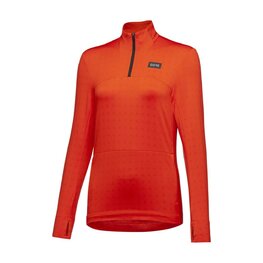 GORE Cyklistické tričko s dlhým rukávom - EVERYDAY THERMO 1/4-ZIP WMN - oranžová