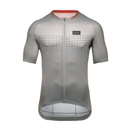 GORE Cyklistický dres s krátkym rukávom - GRID FADE 2.0 - šedá/oranžová