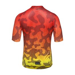 GORE Cyklistický dres s krátkym rukávom - RAIN CAMO - oranžová/žltá