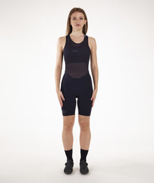 SANTINI Cyklistické nohavice krátke s trakmi - UNICO LADY - čierna