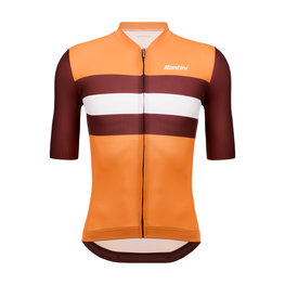 SANTINI Cyklistický dres s krátkym rukávom - ECO SLEEK NEW BENGAL  - oranžová/bordová