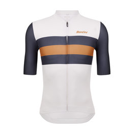 SANTINI Cyklistický dres s krátkym rukávom - ECO SLEEK NEW BENGAL  - biela/šedá