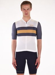 SANTINI Cyklistický dres s krátkym rukávom - ECO SLEEK NEW BENGAL  - biela/šedá