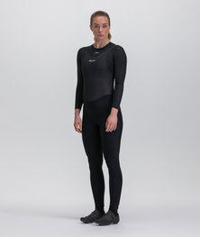 SANTINI Cyklistické nohavice dlhé s trakmi - PURE - čierna