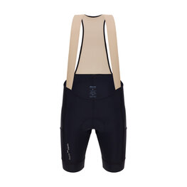 SANTINI Cyklistické nohavice krátke s trakmi - CARGO - čierna