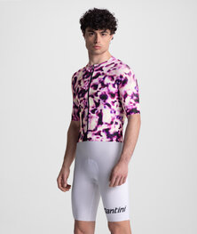 SANTINI Cyklistický dres s krátkym rukávom - UNICO COLORE - ružová/béžová