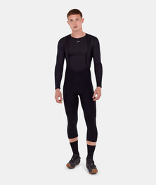 SANTINI Cyklistické nohavice 3/4 s trakmi - CARGO - čierna