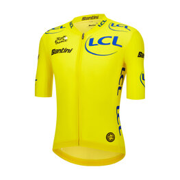 SANTINI Cyklistický dres s krátkym rukávom - TDF OFFICIAL LEADER - žltá