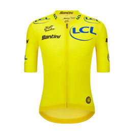 SANTINI Cyklistický dres s krátkym rukávom - TDF OFFICIAL LEADER - žltá