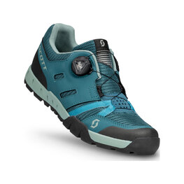 SCOTT Cyklistické tretry - SPORT CRUS-R FLAT W - zelená/modrá